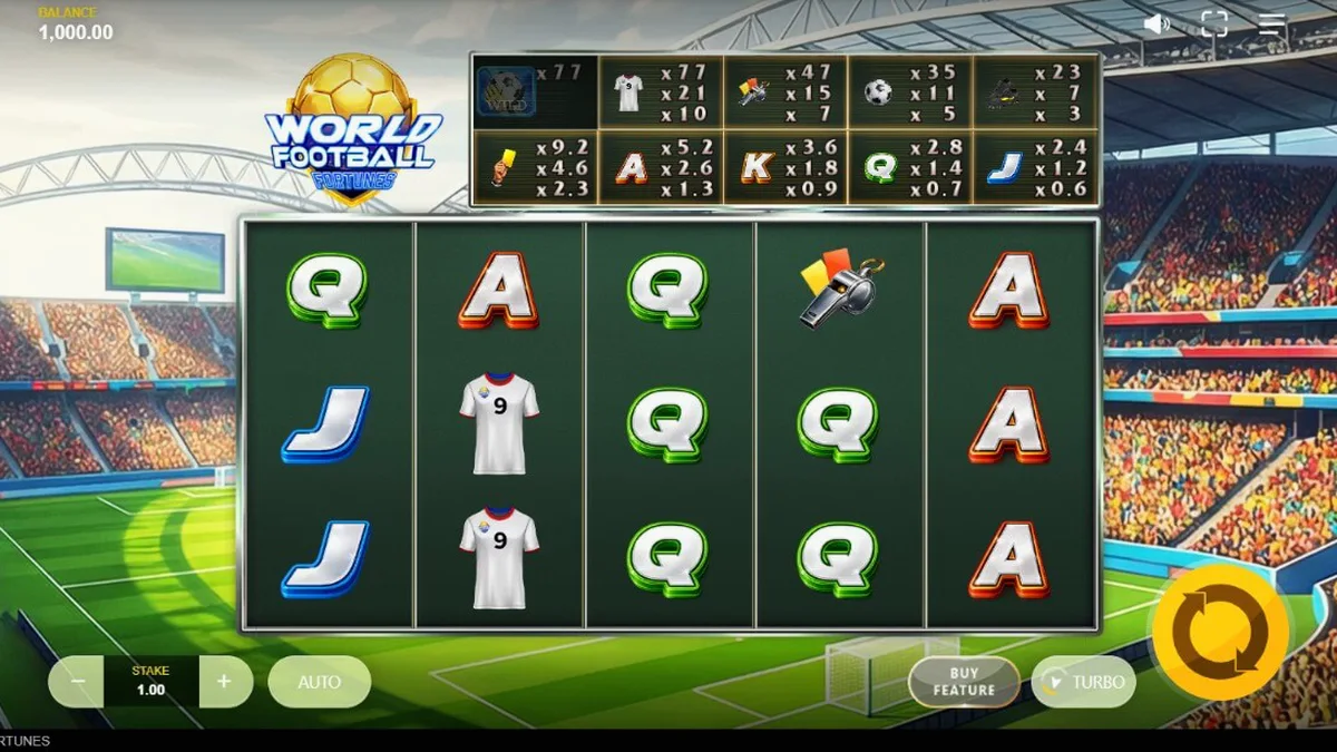 Interface do jogo World Football Fortunes em um smartphone